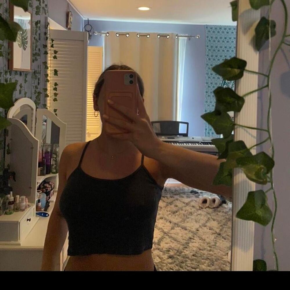 Brandy-melville Women's Grey and Black Vest